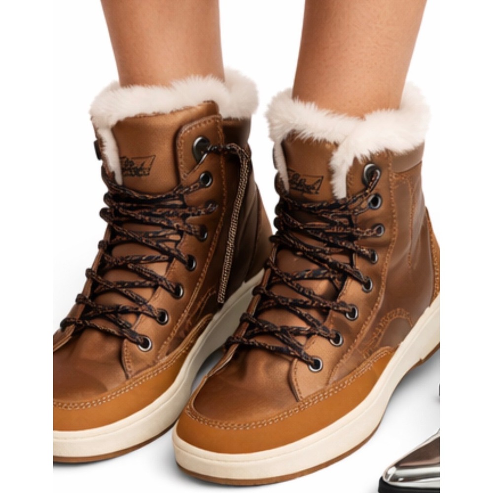 IMAC Tex Winter Boots Women Size 37 Brown NWT Waterproof Faux Fur Lined